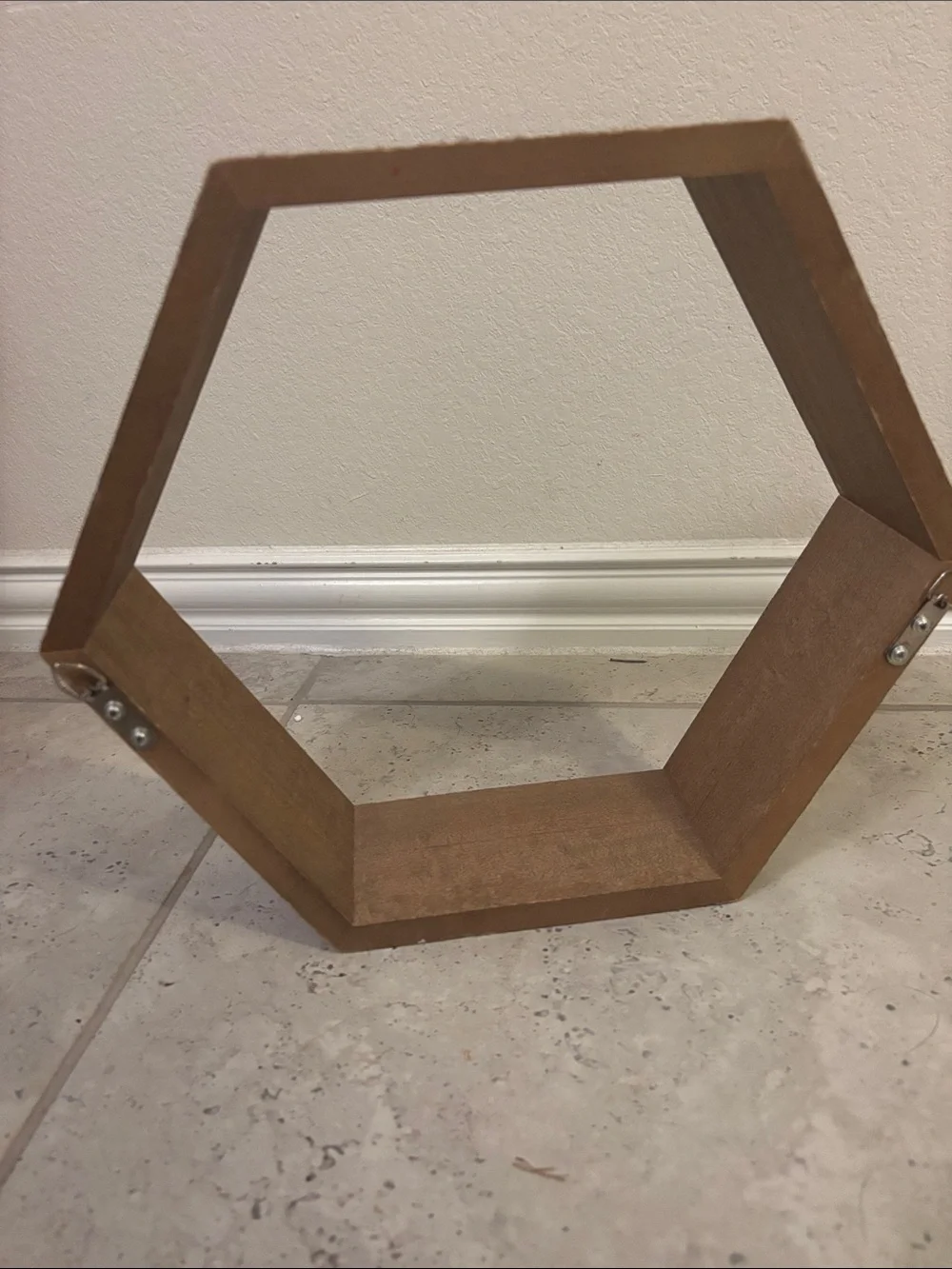 Brown Hexagon Wall Shelf - Home Wall Decor
